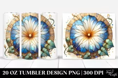 Detailed Wooden Morning Glory, Round Watercolor Splash | 20 Product Image 1