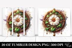 Detailed Wooden Morning Glory, Round Watercolor Splash | 20 Product Image 1