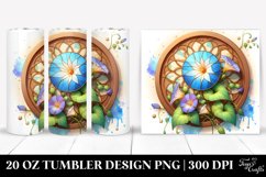 Detailed Wooden Morning Glory, Round Watercolor Splash | 20 Product Image 1