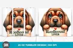 Watercolor Cute Baby Bloodhound Clipart | 20 oz Tumbler Product Image 1