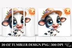 Watercolor Baby Cow Big Eyes Sun Hat | 20 Oz Tumbler Product Image 1