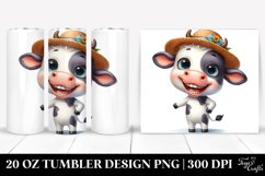 Watercolor Baby Cow Big Eyes Sun Hat | 20 Oz Tumbler Product Image 1