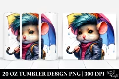 Contempt Baby Mouse with Raincoat and Umbrella 20 Oz Tumbler Product Image 1