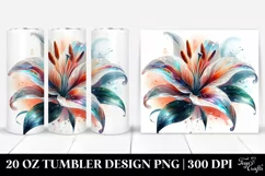 Glossy Lily Watercolor Splash | 20 Oz Tumbler Product Image 1