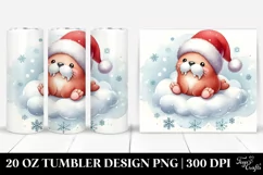 Vibrant Digital Painting with Baby Walrus | 20 oz Tumbler Product Image 1