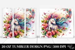 Colorful Spring Unicorn. 20 Oz Tumbler Design Product Image 1