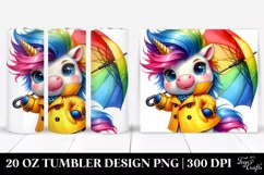 Cute Baby Unicorn Raincoat Pose | 20 oz Tumbler Product Image 1