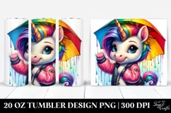 Cute Baby Unicorn Raincoat Pose | 20 oz Tumbler Product Image 1