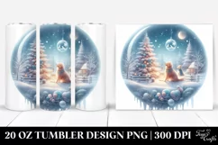 Pastel Watercolor Christmas Image with Dog | 20 oz Tumbler Product Image 1