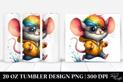 Cute Baby Mouse Running Raincoat | 20 oz Tumbler Product Image 1