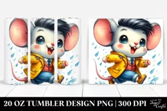 Cute Baby Mouse Running Raincoat | 20 oz Tumbler Product Image 1