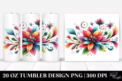 Colorful Watercolor Bouquet | 20 Oz Tumbler Product Image 1