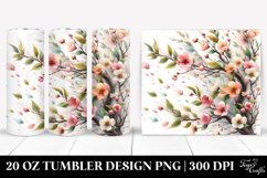 Tumbling Spring Petals Wind Watercolor Tumbler Design Product Image 1