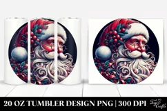 Vibrant Digital Santa Painting, Transparent 20 Oz Tumbler Product Image 1