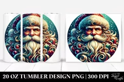 Vibrant 2D Santa Clipart 20 Oz Tumbler Product Image 1