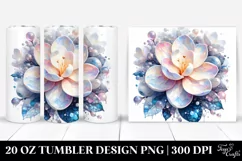 Abstract Shiny Gardenia Round Watercolor | 20 Oz Tumbler Product Image 1