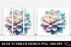 Abstract Shiny Gardenia Round Watercolor | 20 Oz Tumbler Product Image 1