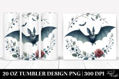 Watercolor Low Detail Simple Bat Clipart | 20 Oz Tumbler Product Image 1