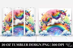 Colorful Rainbow Unicorn. 20 Oz Tumbler Design Product Image 1