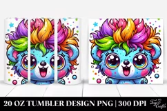 Cute Colorful Cartoon Crazy Small Baby Bear | 20 Oz Tumbler Product Image 1