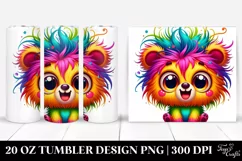Cute Colorful Cartoon Crazy Small Baby Bear | 20 Oz Tumbler Product Image 1