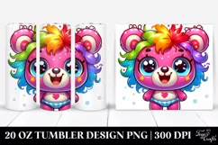 Cute Colorful Cartoon Crazy Small Baby Bear | 20 Oz Tumbler Product Image 1