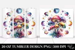Colorful Watercolor Magical Celestial Astral Mushroom | 20 Product Image 1