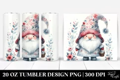 Whimsical Gnome Washed Watercolor | 20 oz Tumbler Product Image 1