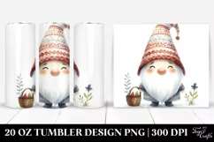 Whimsical Gnome Washed Watercolor | 20 oz Tumbler Product Image 1