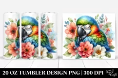 Colorful Watercolor Cute Baby Macaw Sleeping Flor | 20 Oz Product Image 1