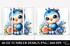 Cute Colorful Watercolor Small Baby Peacock Sitting Sailor Product Image 1
