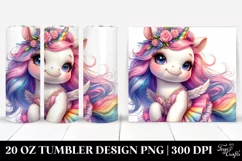 Smiling Baby Unicorn Drawing | 20 oz Tumbler Product Image 1