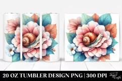Sleeping Snail in Petals | 20 Oz Tumbler Product Image 1