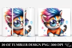 dressed,Vibrant Baby Cat 20 Oz Tumbler Product Image 1