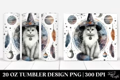 Boho Witch and Cat Watercolor | 20 oz Tumbler Product Image 1