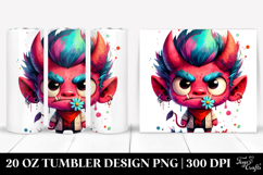 Funny Little Demon Design, Vibrant 20 Oz Tumbler Product Image 1