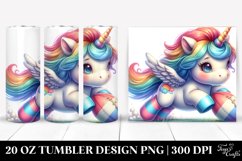 Baby Unicorn Playing Rugby | 20 Oz Tumbler Product Image 1