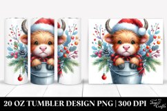 Vibrant Baby Cow with Santa Hat, 20 Oz Tumbler Product Image 1