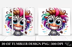 Colorful Zebra Cartoon | 20 Oz Tumbler Product Image 1