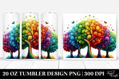 Colorful Whimsical Rainbow Trees | 20 oz Tumbler Product Image 1