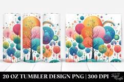 Colorful Whimsical Rainbow Trees | 20 oz Tumbler Product Image 1