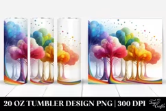 Colorful Whimsical Rainbow Trees | 20 oz Tumbler Product Image 1