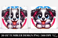 Crazy Cartoon Border Collie | 20 Oz Tumbler Product Image 1