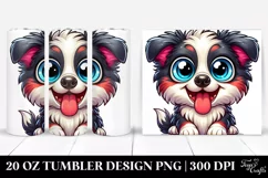 Crazy Cartoon Border Collie | 20 Oz Tumbler Product Image 1