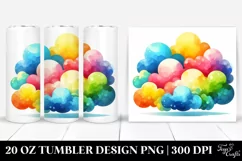 Colorful Watercolor Cloud 20 Oz Tumbler Product Image 1