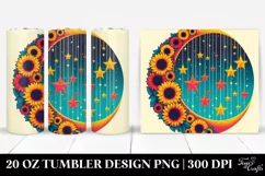 Retro Colorful Half Moon with Stars and Sunflowers | 20 oz Product Image 1