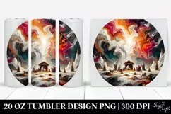 Vibrant Marble Nativity Scene Clipart 20 Oz Tumbler Product Image 1