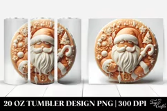 3D Marzipan Santa Clipart 20 Oz Tumbler Product Image 1