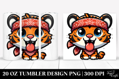 Playful Tiger with Bandana, 20 Oz Tumbler Product Image 1