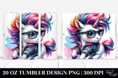 Aggressive Baby Unicorn with Unique Haircut 20 Oz Tumbler Product Image 1